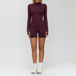 Jacket + shorts plum wine red