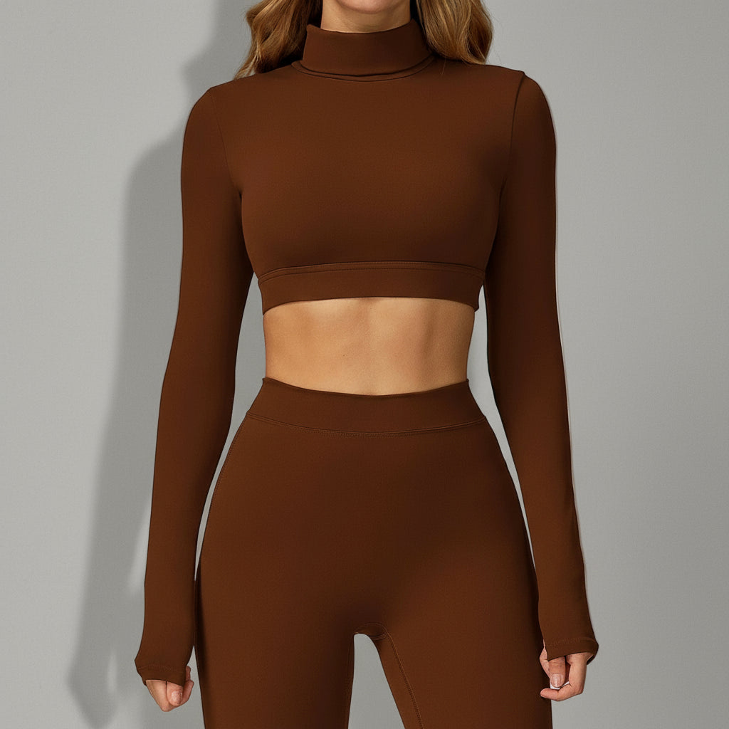 T-shirt Yoga à Manches Longues et Dos Découpé