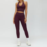 Bra + trousers plum wine red