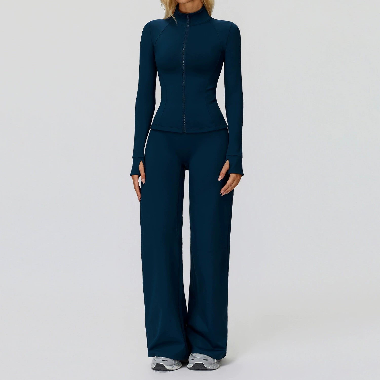 Ensemble Sport Fleece Zippé à Protection Contre le Vent