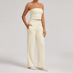 (chest wrap + trousers) - beige