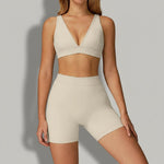 Bra + Shorts - Oatmeal Apricot