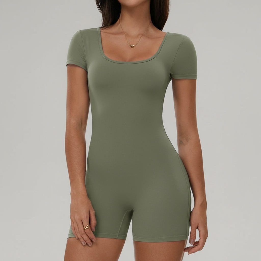 Ensemble Yoga Sculptant à Manches Courtes