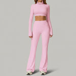 long sleeves + flared pants - cherry blossom pink