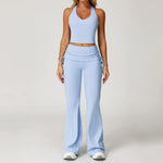 3055 vest + 3055 bell-bottoms - sky gray blue