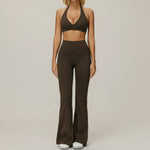 9308 Bra + 9308-2 Flared Pants - Black Coffee