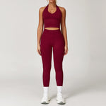 Bra + trousers cherry red