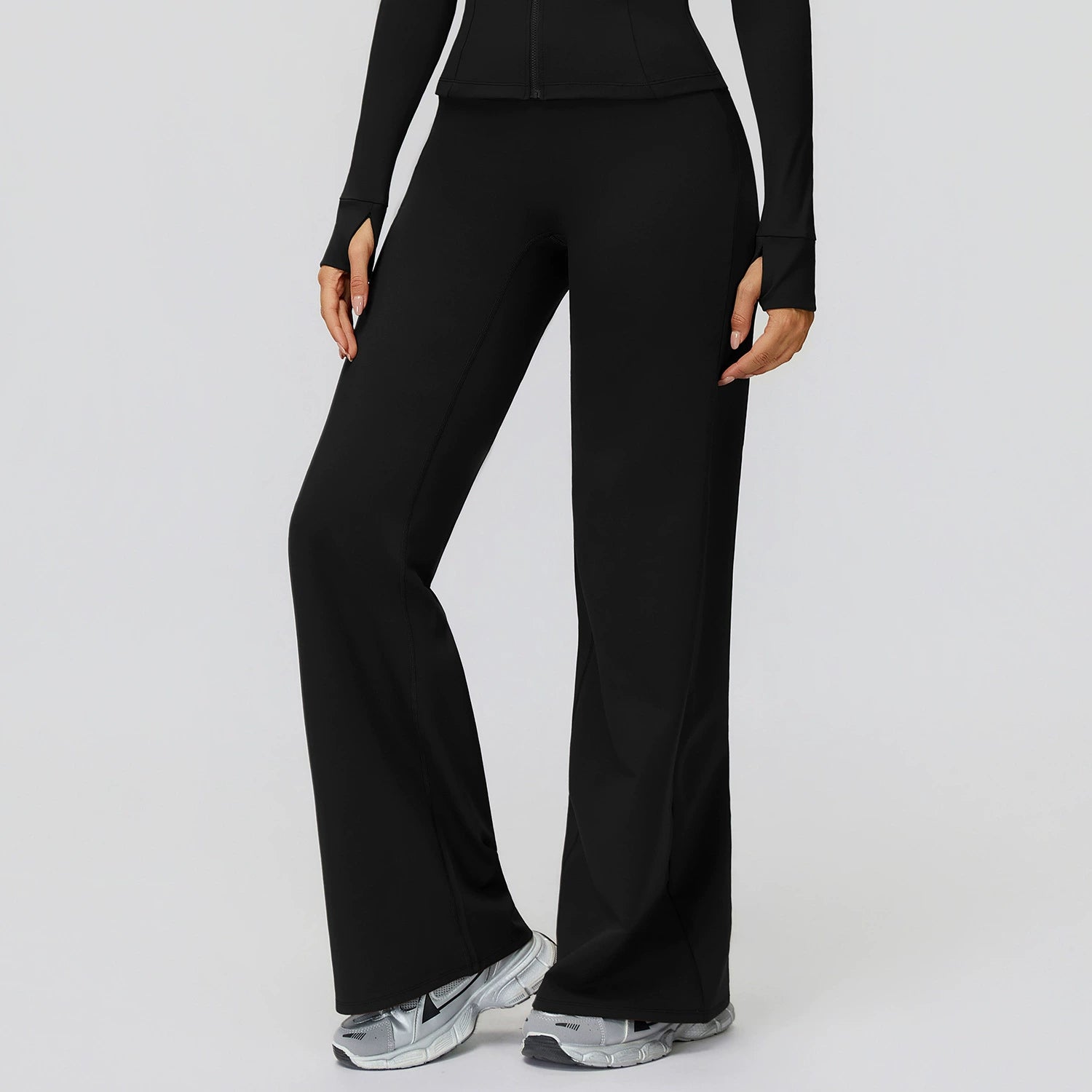 Pantalon Large Taille Haute en Fleece