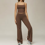3127 vest + 3127 wide-leg pants - chocolate brown