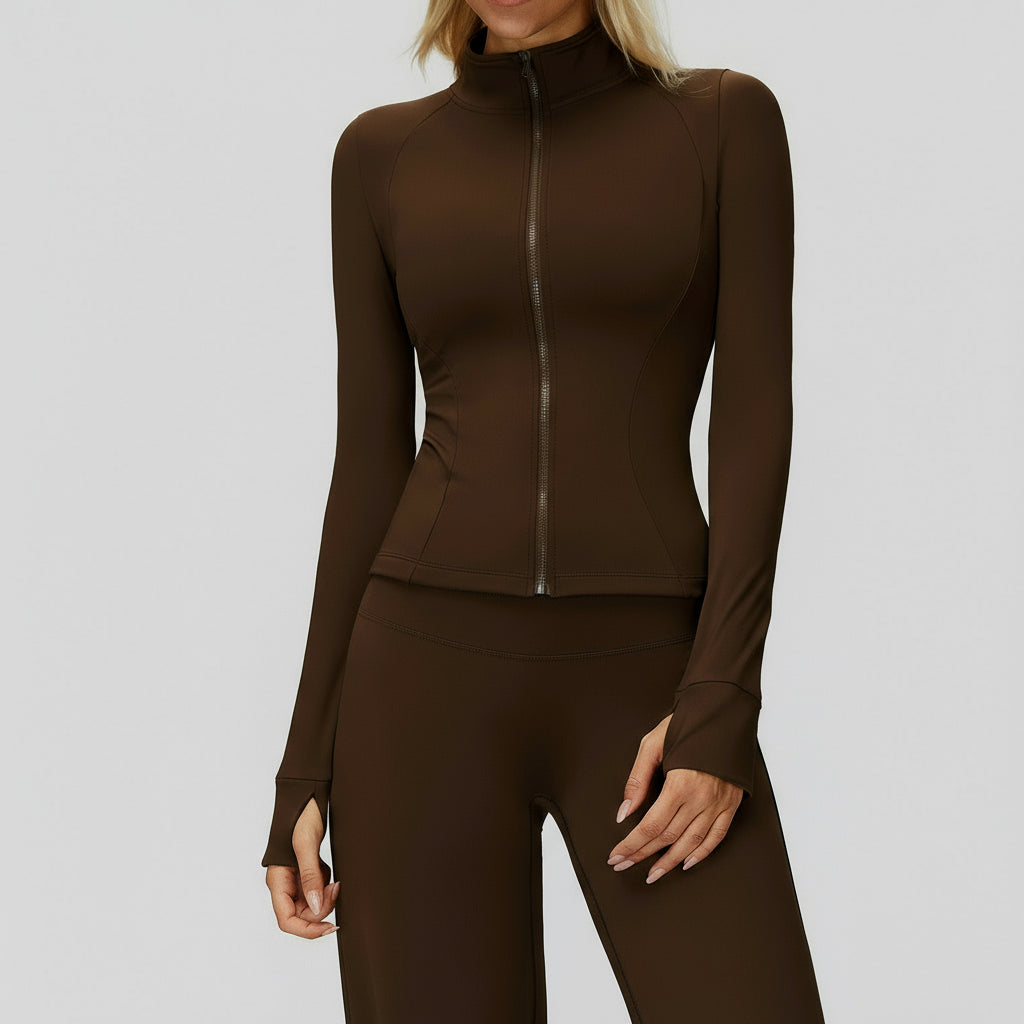 Veste Sport Zippée à Col Montant en Fleece