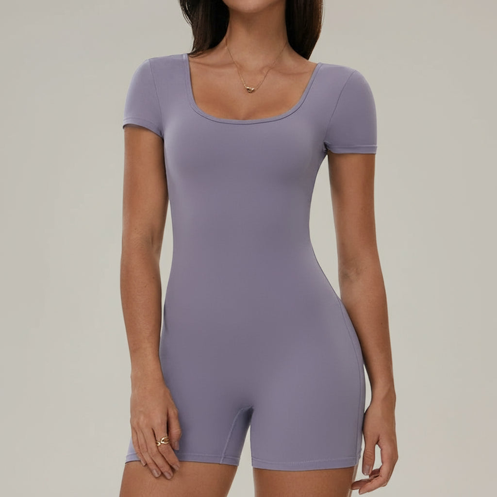 Ensemble Yoga Sculptant à Manches Courtes