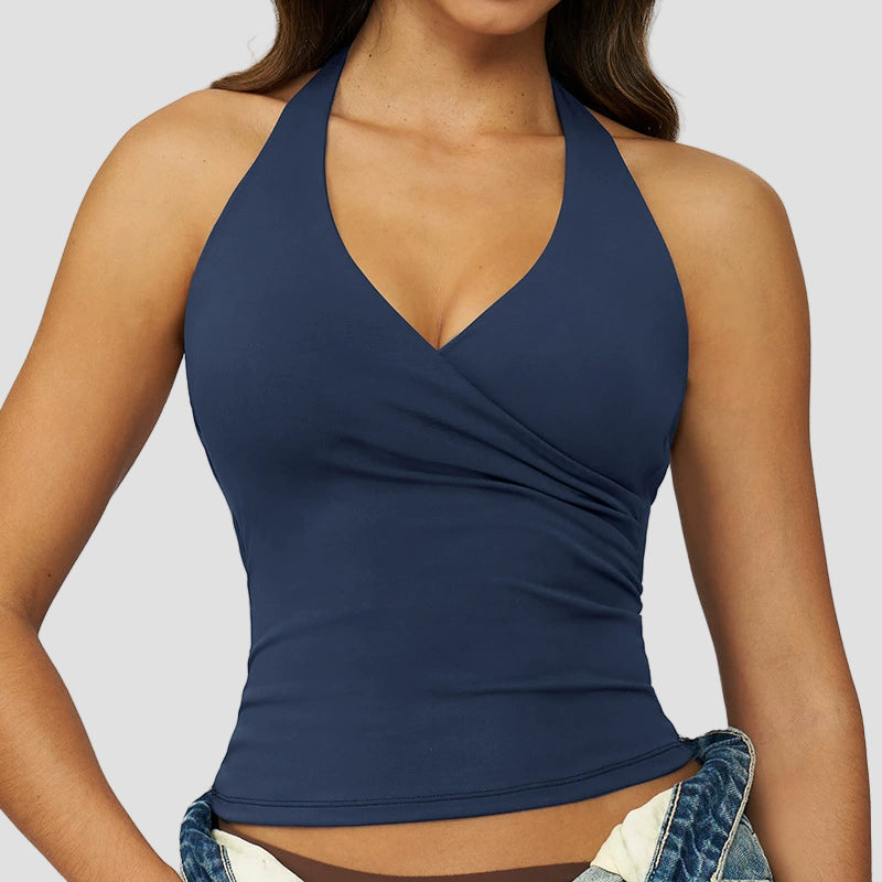 Brassière Sport à Col Croisé et Dos Nu