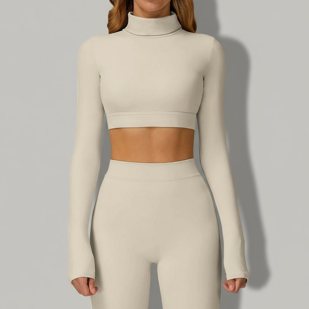 T-shirt Yoga à Manches Longues et Dos Découpé