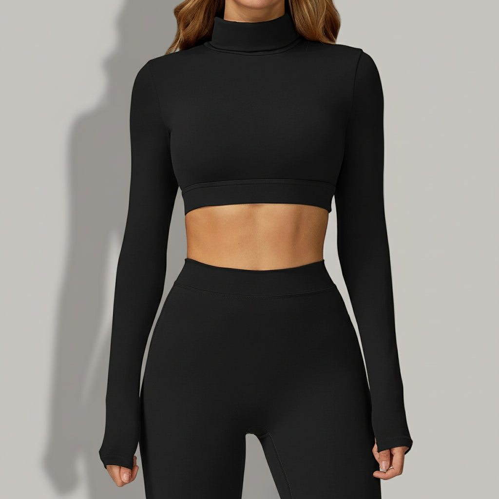 T-shirt Yoga à Manches Longues et Dos Découpé