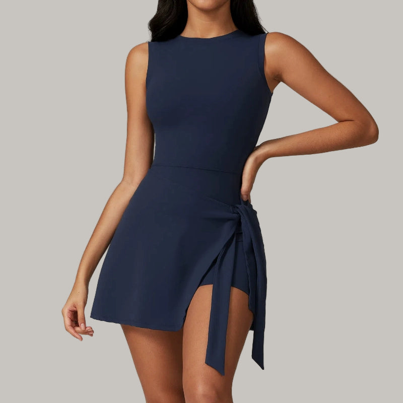 Robe Sport à Bretelles Slim avec Découpe à Lien