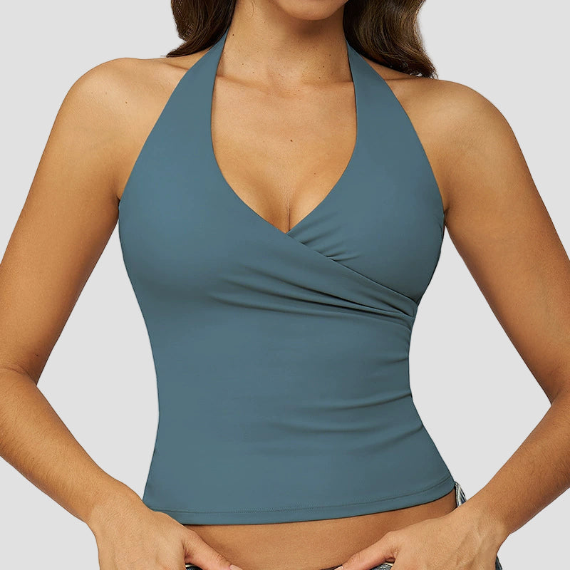 Brassière Sport à Col Croisé et Dos Nu