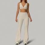 bra + bell bottoms - oatmeal apricot