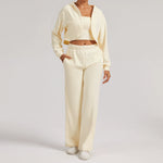 (Chest wrap + trousers + hoodie) - beige