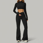 long sleeves + flared pants - premium black