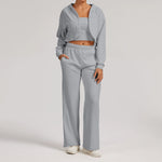 (Chest wrap + trousers + hoodie) - gray