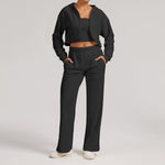 (Chest wrap + trousers + hoodie) - black